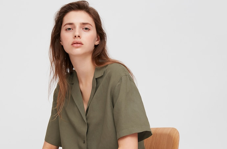 Uniqlo Linen-Blend Short-Sleeve Shirt, linen looks for fall