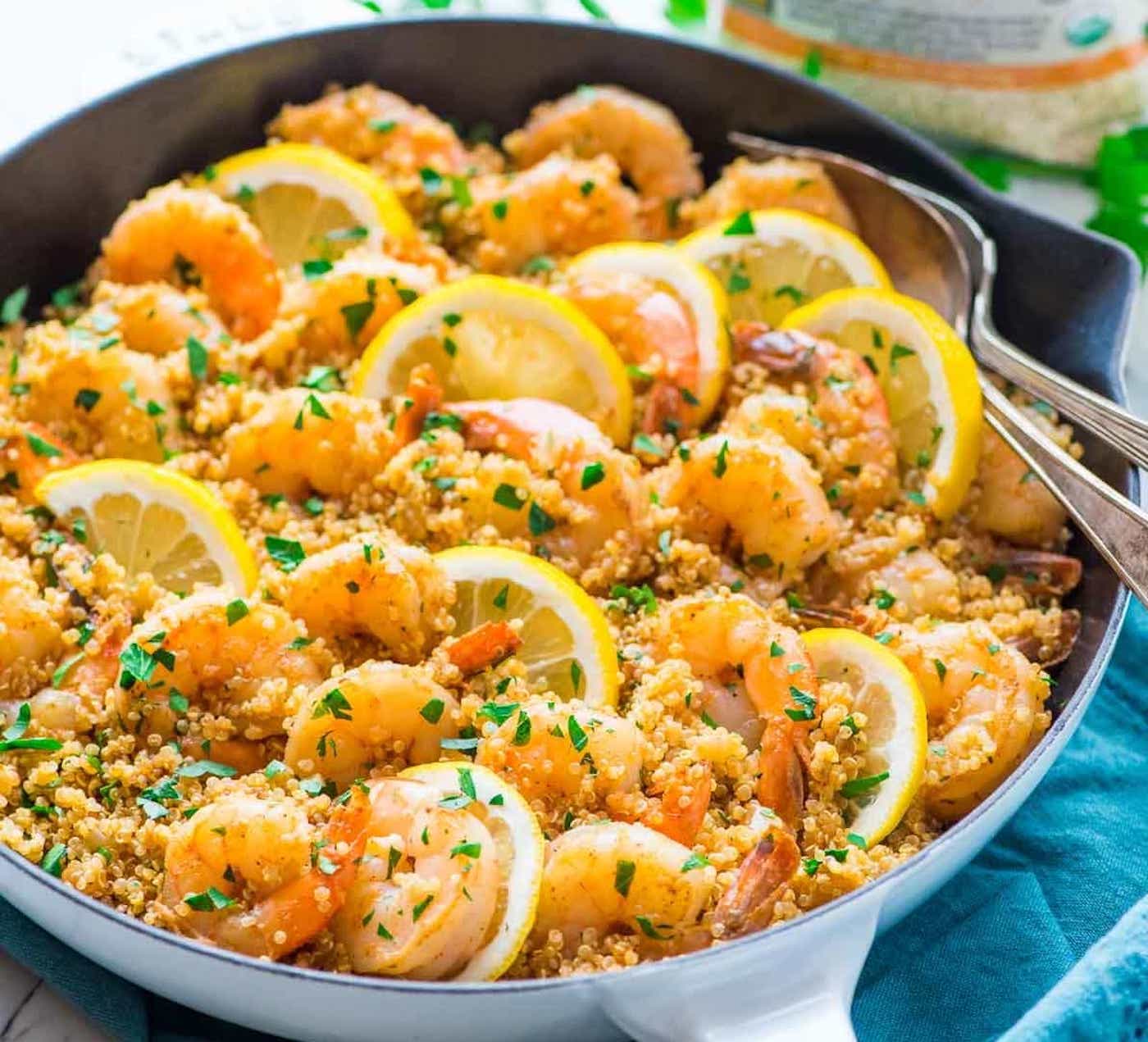 garlic shrimp with quinoa