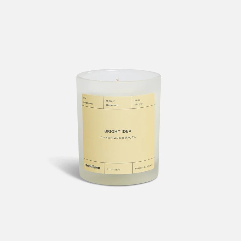 brooklinen bright idea long-lasting candle on a white background