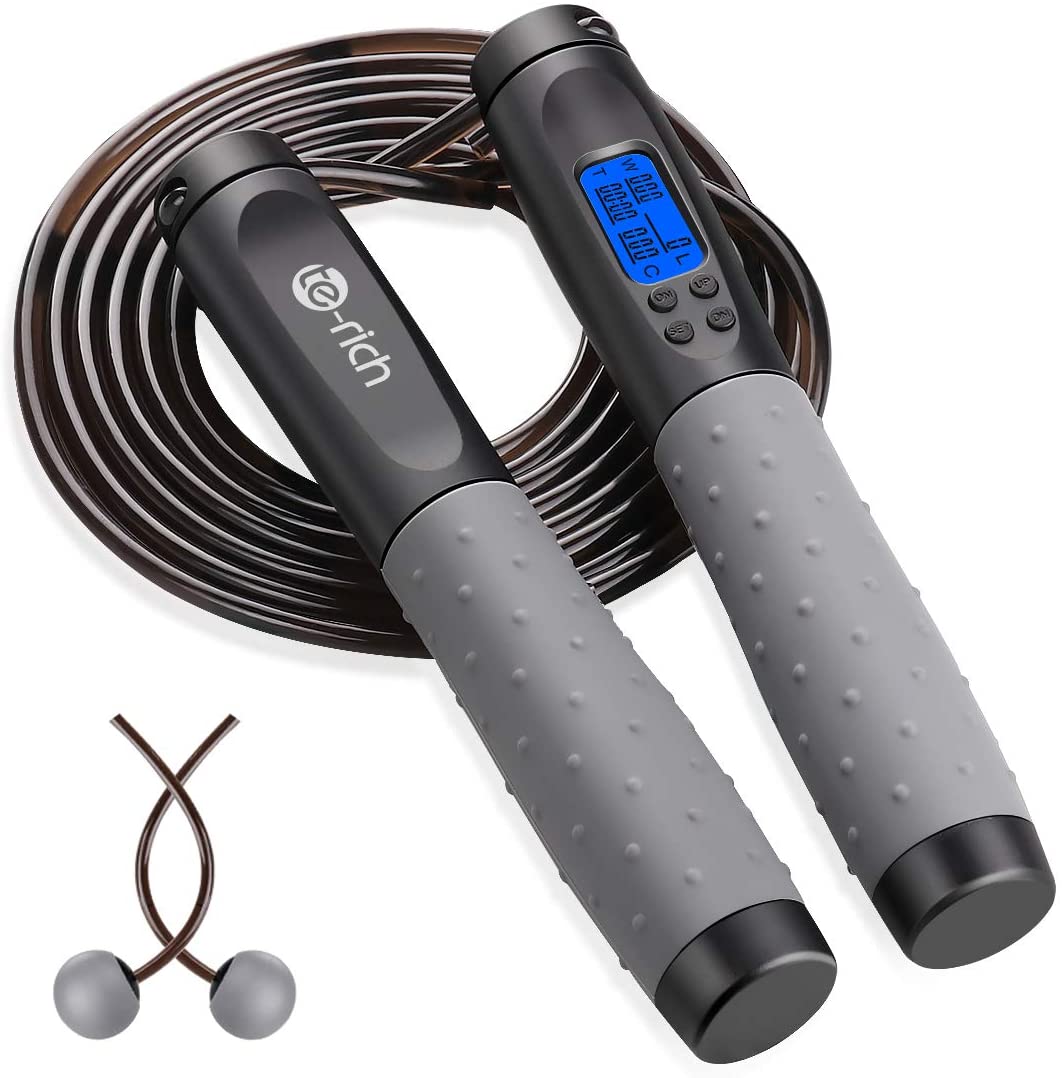Details about   Wireless Ropeless Jump Rope Adjustable Cordless Skipping US Fitness L6C0 