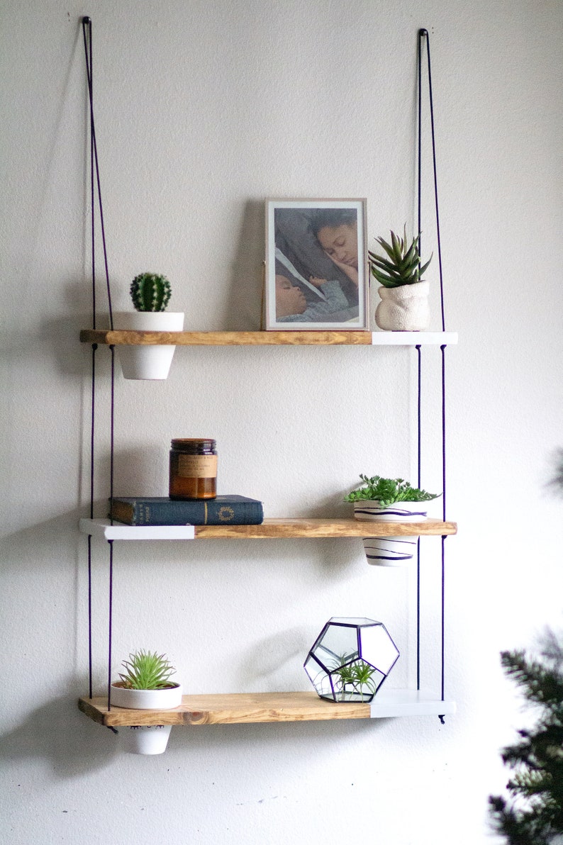 TheCraftySwirl Two-Tone Hanging Shelves