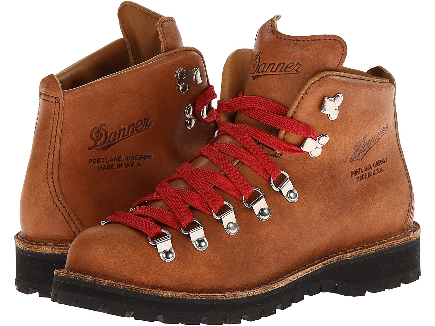 a brown pair of leather danner mountain light cascades, one of the best hiking boots for women