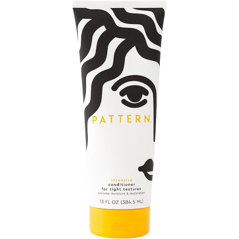 A bottle of pattern intensive conditioner for curly hair