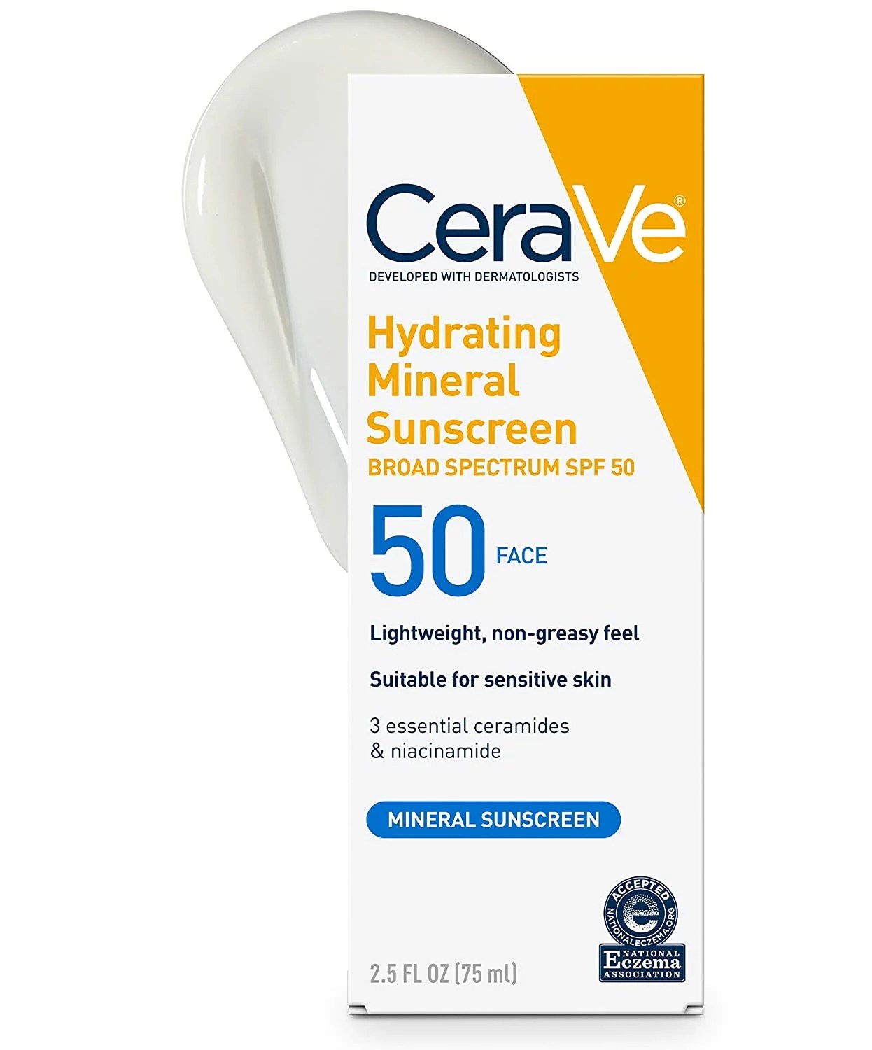 cerave hydrating mineral sunscreen, one of the best face moisturizers for eczema