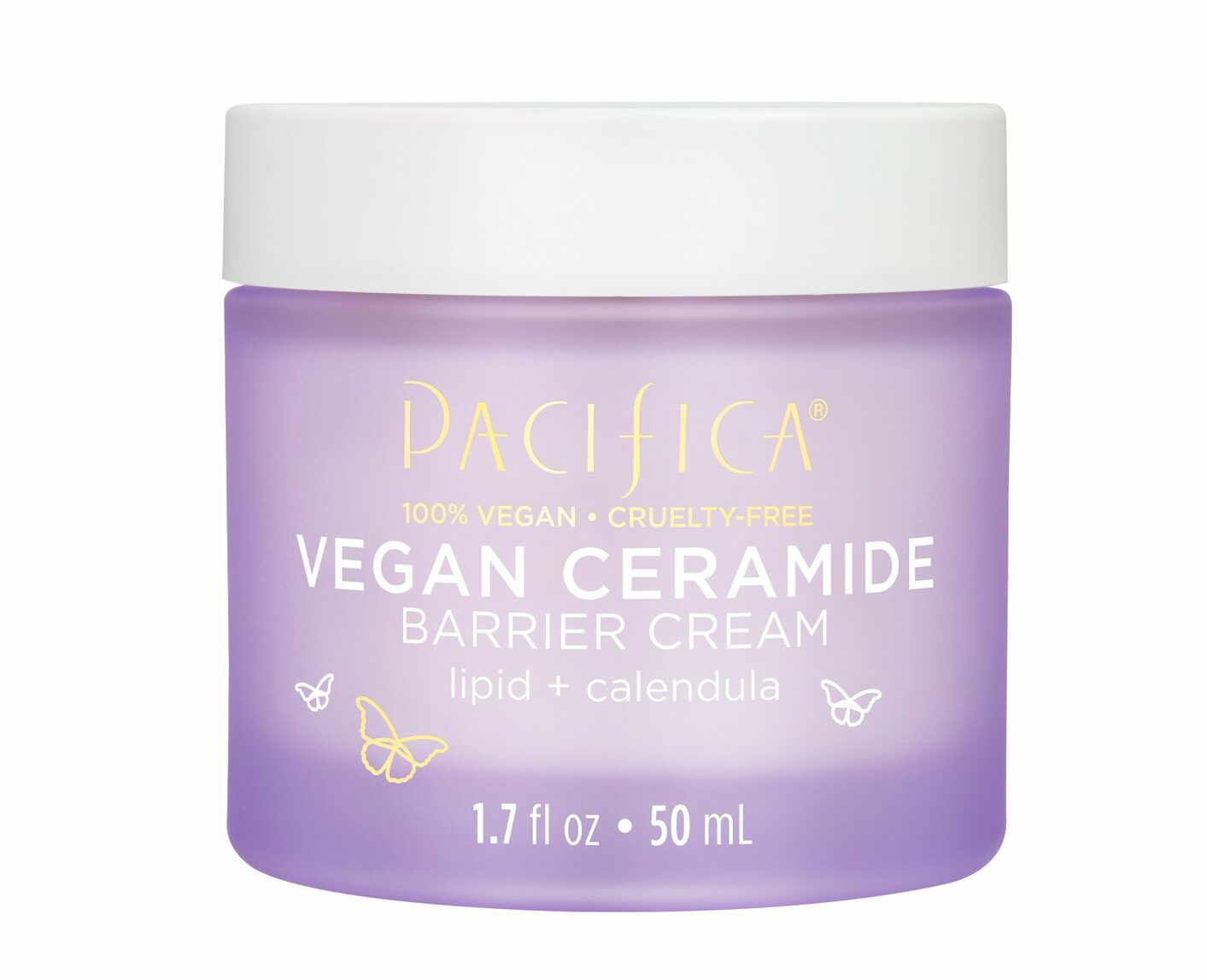 a jar of pacifica vegan ceramide barrier cream, one of the best face moisturizers for eczema