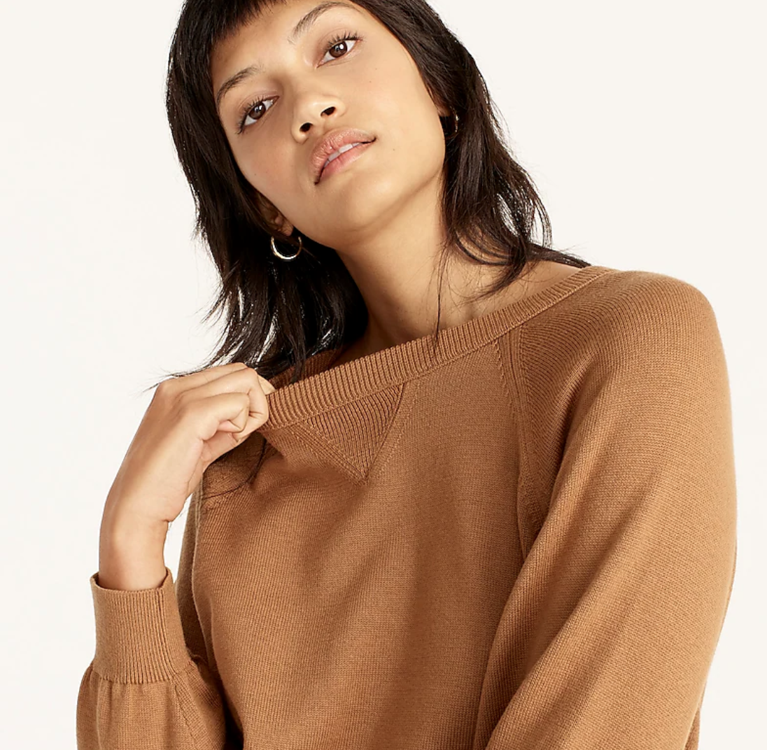 Cotton-cashmere pullover sweatshirt