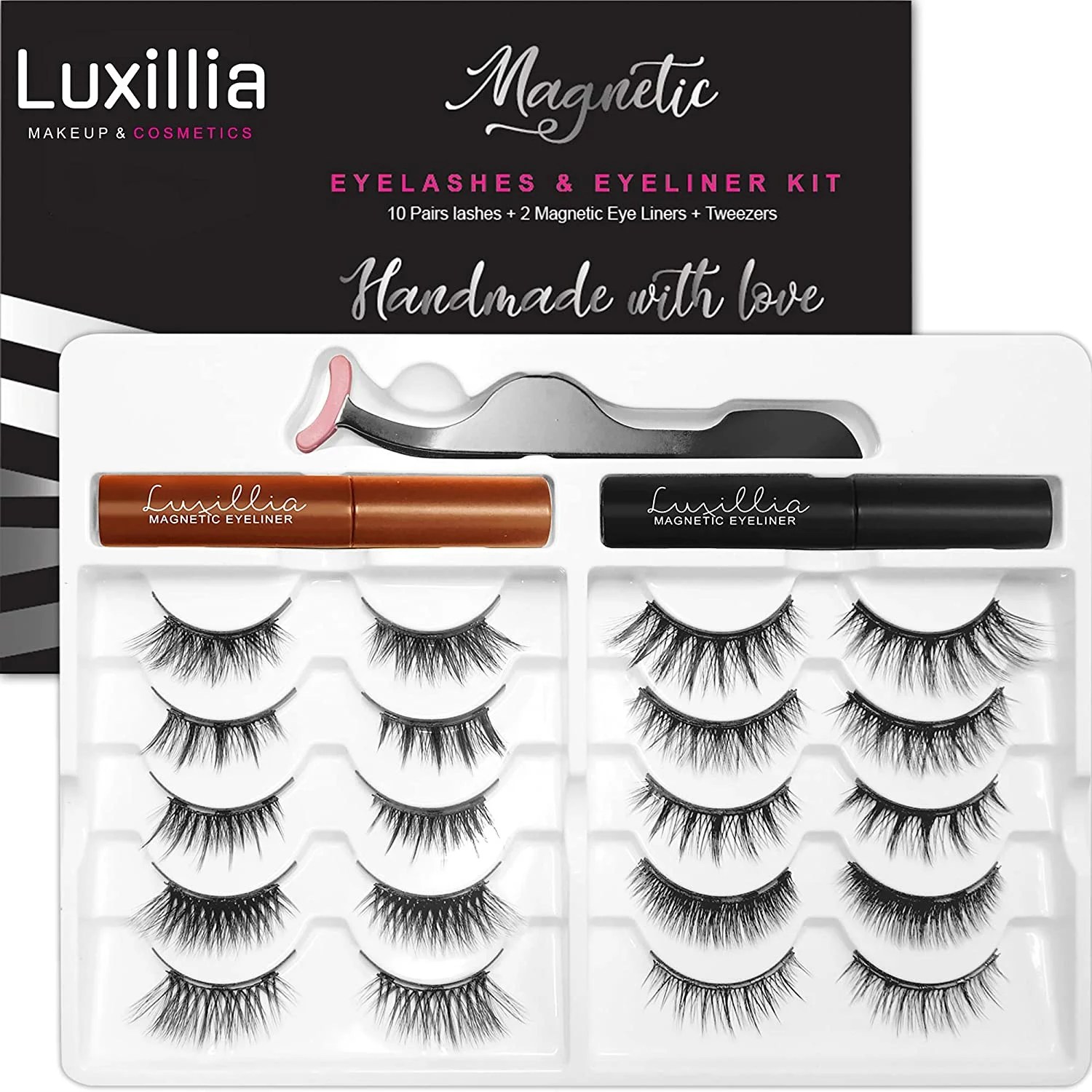 luxillia brown black magnetic lashes