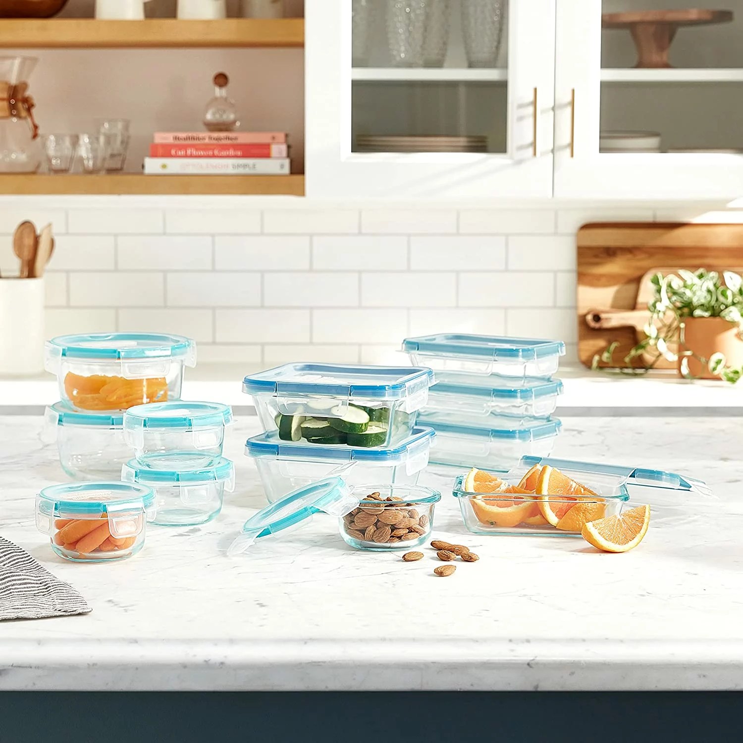 Pyrex Snapware Glass Food Storage Set Airtight Leak Proof Lid Container 18  piece