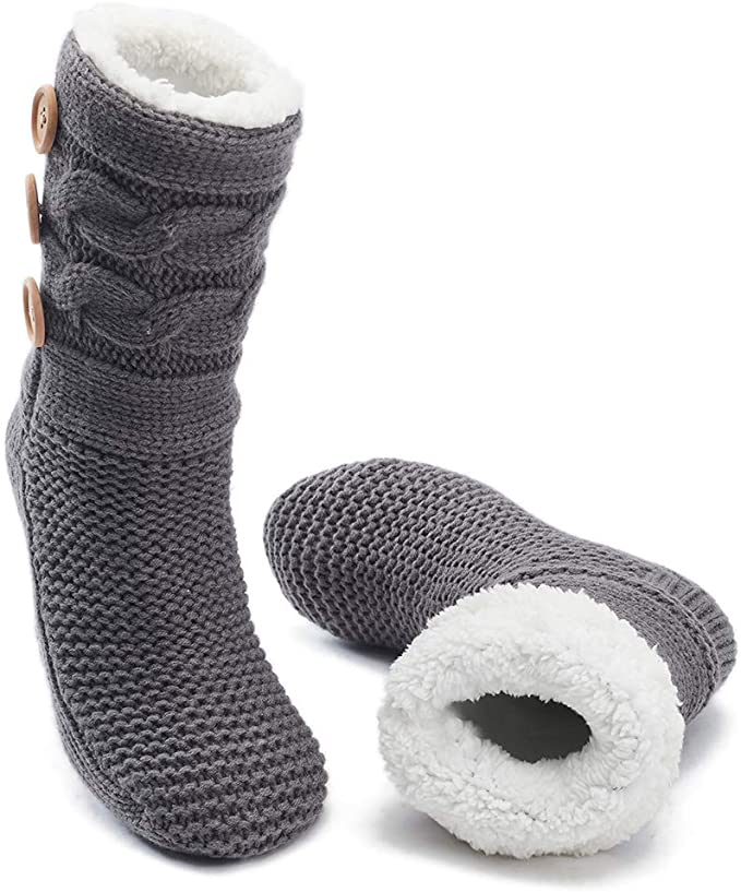 FLOSO Mens Warm Slipper Socks With Rubber Non Slip Grip | Discounts on  great Brands