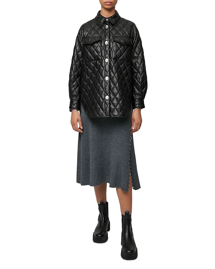 Maje Baneta Quilted Faux Leather Jacket