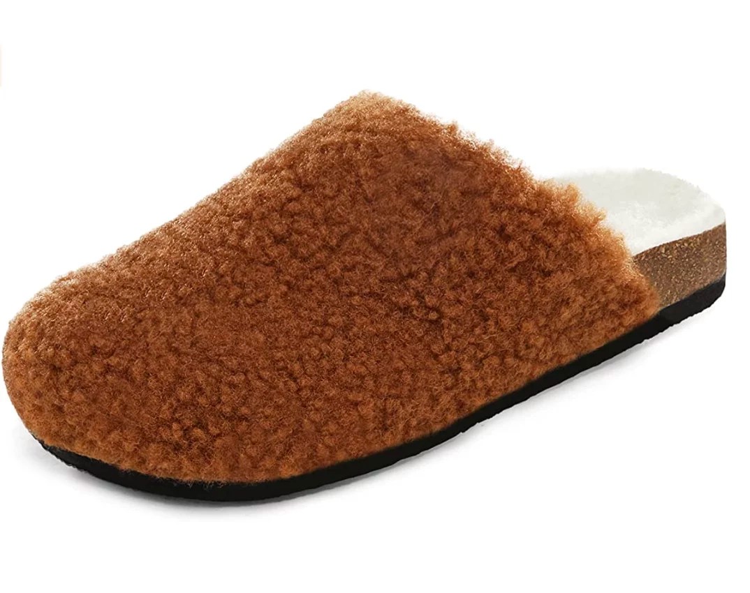DREAM PAIRS Women's House Slippers Fuzzy Indoor Outdoor Furry Cork Faux Sherpa Slippers