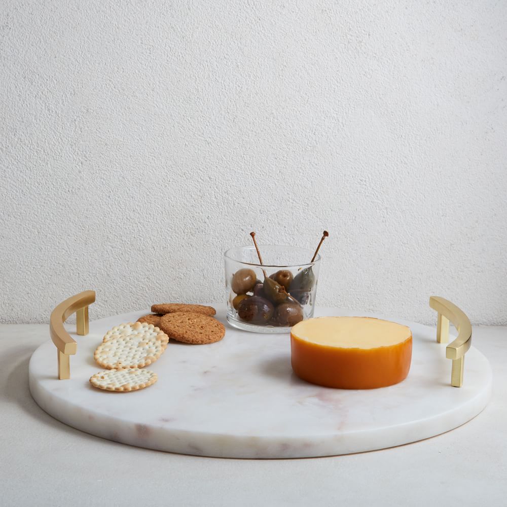 West Elm Marble & Brass Round Charcuterie Board