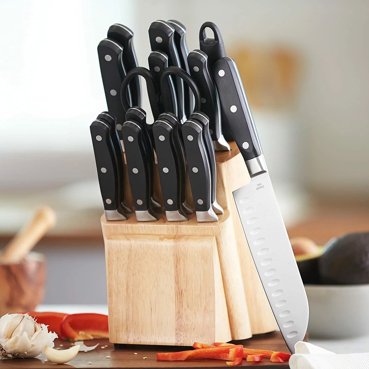 amazon basics 18 piece knife set