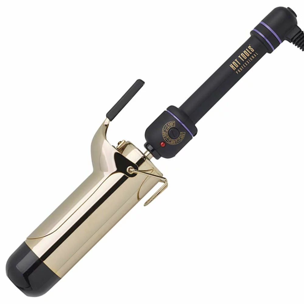 Hot Tools Professional 24K Gold Curling Iron/Wand, 2 inch with black handle and gold barrel