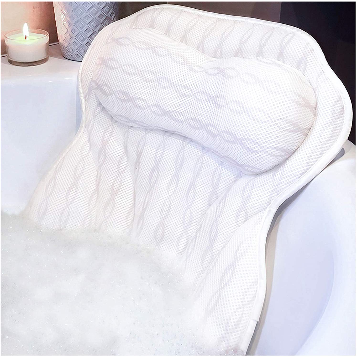 Bath Pillow Bathtub Spa Head Rest Neck Support Back Comforts Tub Holder Useful 