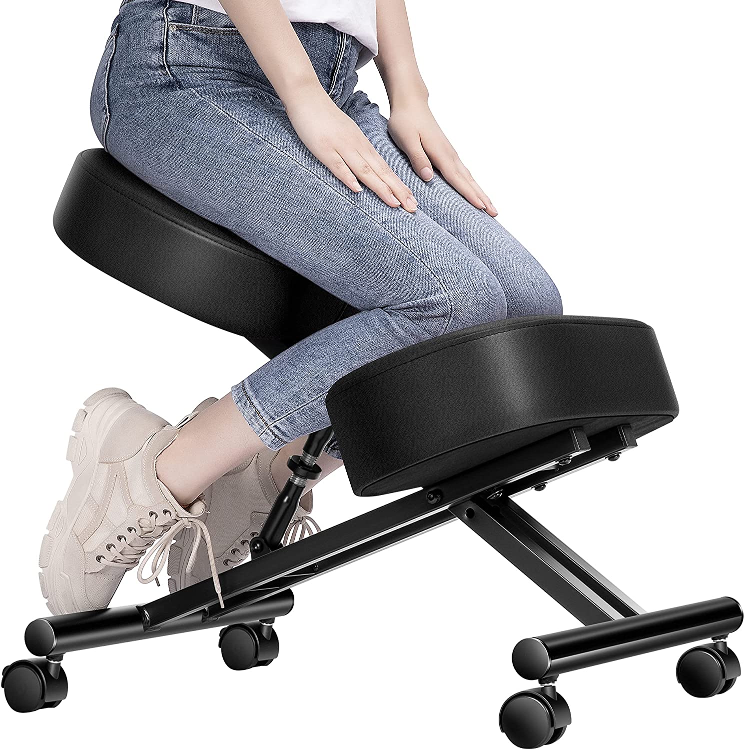 Adjustable Ergonomic Kneeling Chair with Back Support