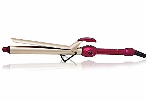 Mr Big Curling Iron with fuchsia handle and champagne barrel