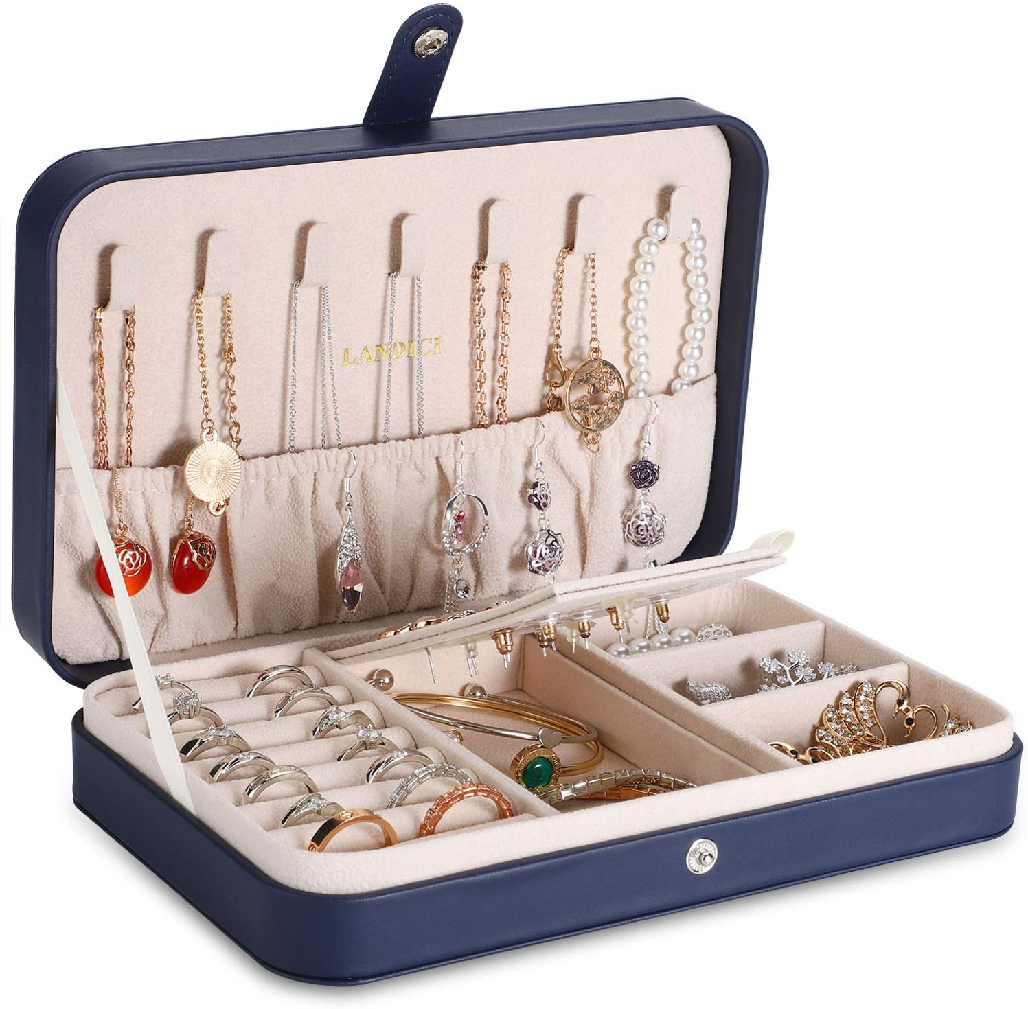 Personalized Velvet Small Jewelry Box with Mirror Jewelry Organizer Travel Earrings Necklace Box