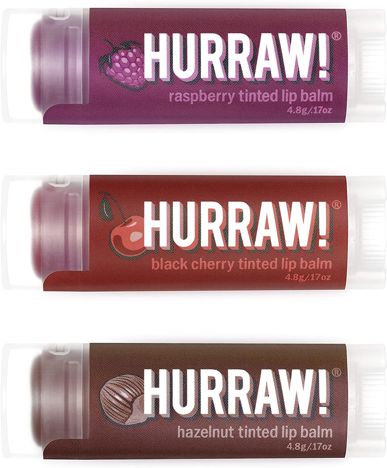 Hurraw! Tinted Lip Balm 3 Pack