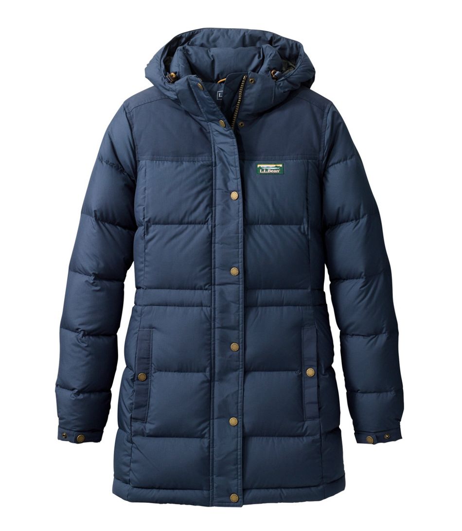 navy LL bean parka winter coat for extreme cold
