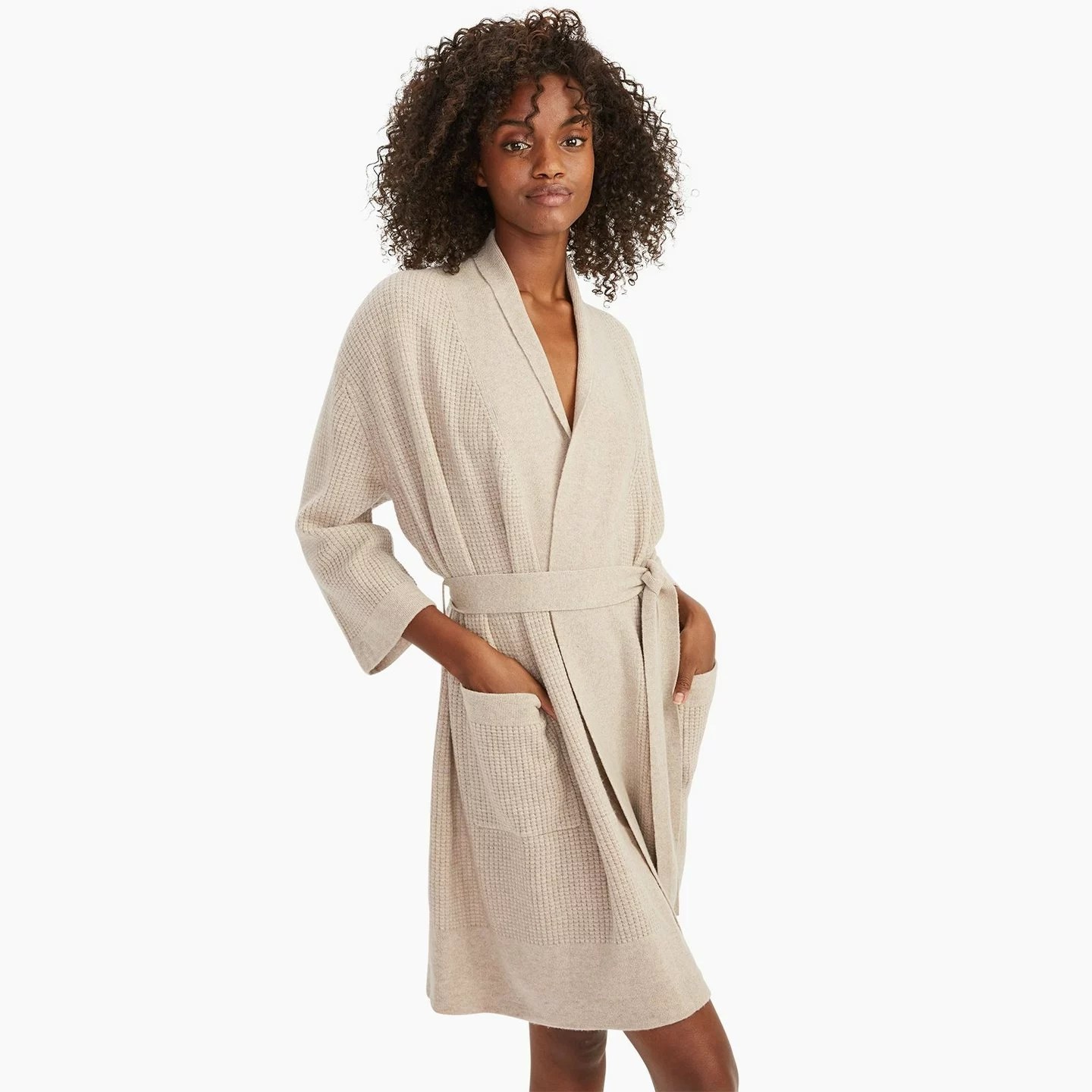 Naadam Recycled Cashmere Waffle Robe