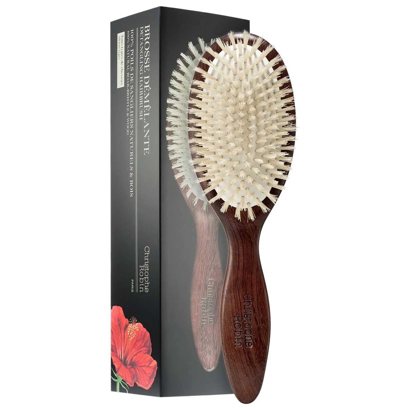 Christophe Robin Boar Bristle Detangling Paddle Hairbrush, best brushes for curly hair