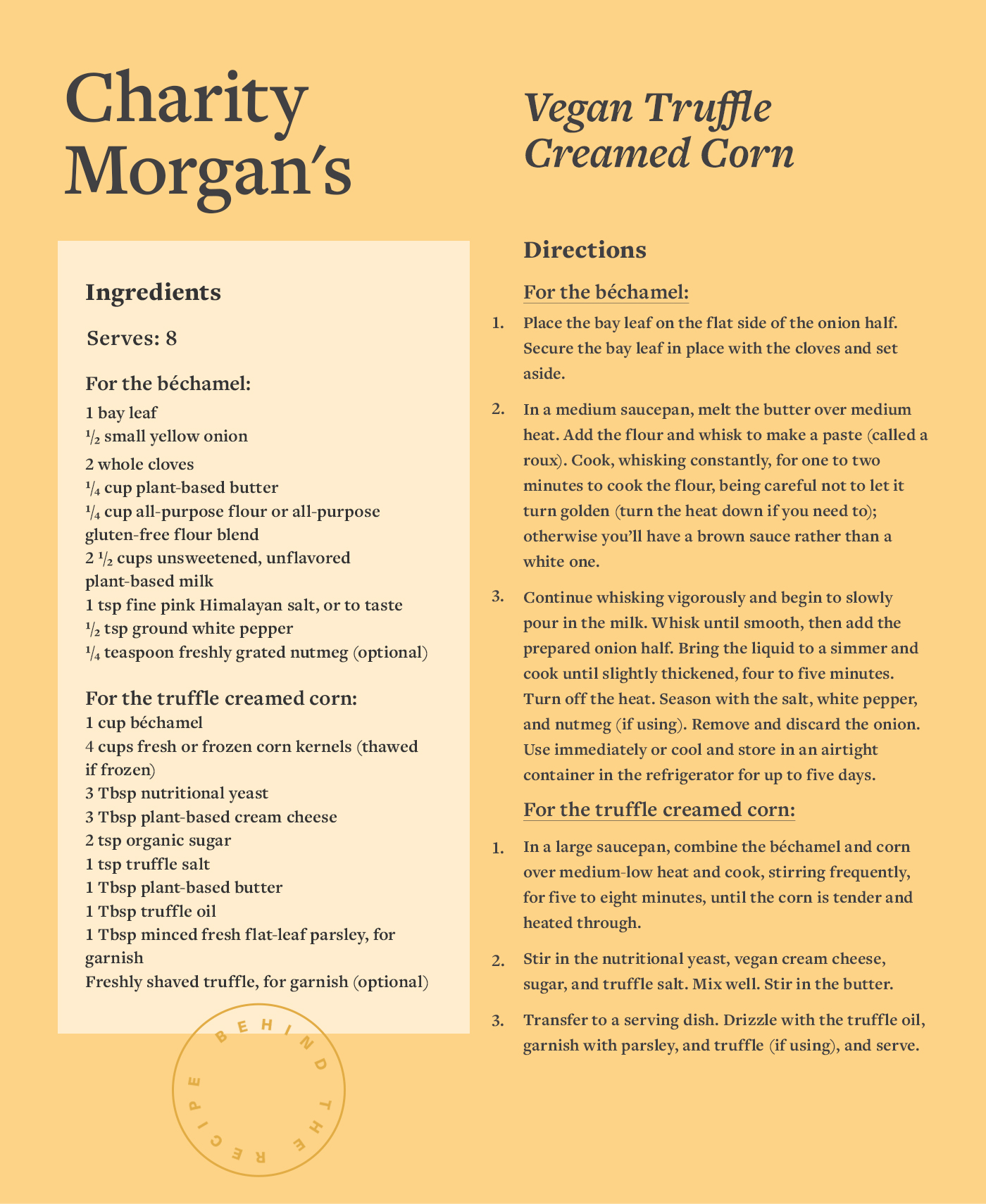 vegan truffle creamed corn recipe