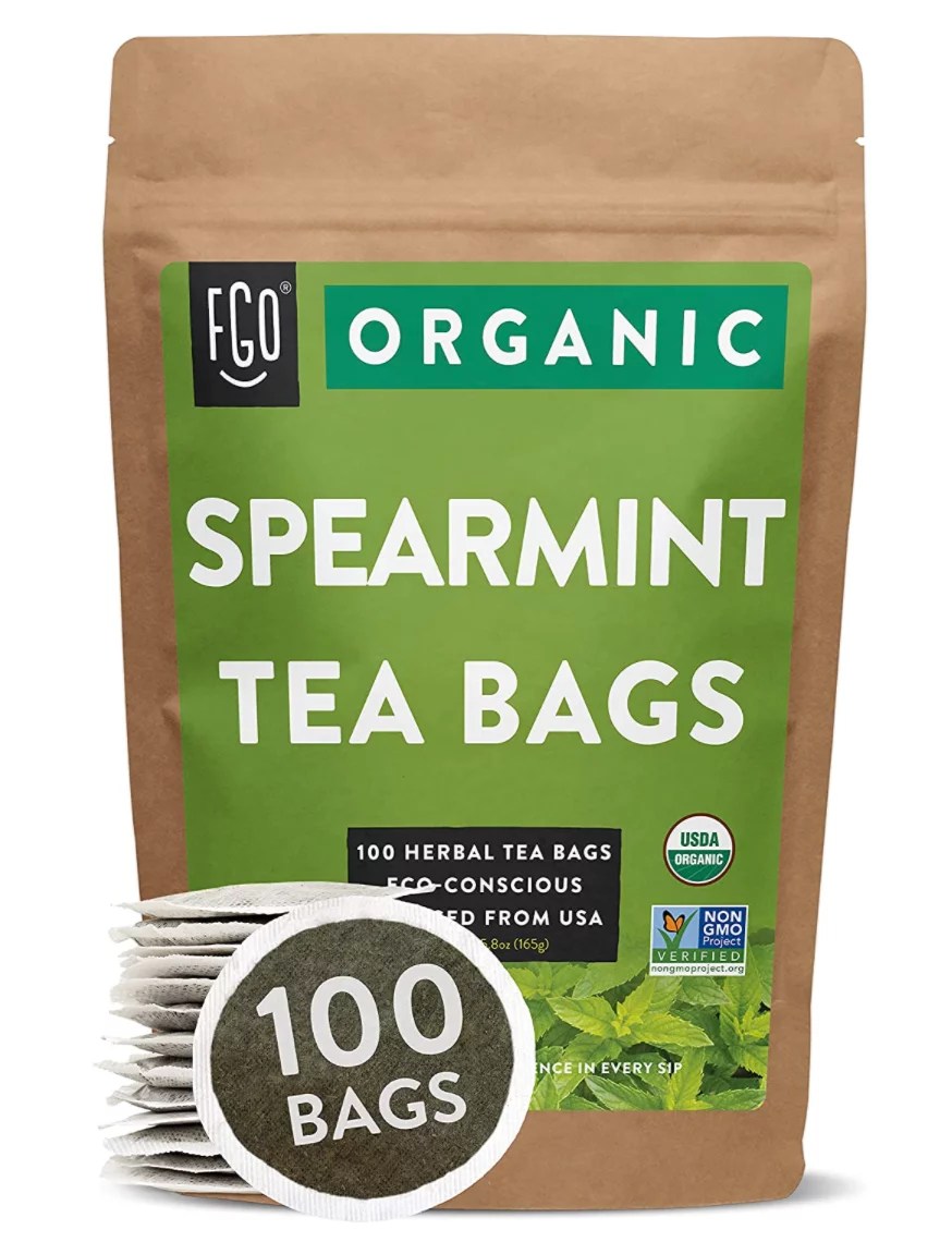 100 Tea Bags filled with premium spearmint leaf f