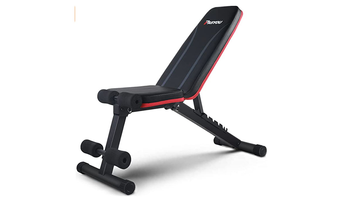 BERTER Adjustable Weight Bench Foldable Weight Bench Fitness Bench Training Bench with Weights Multifunction Weight Bench Set for Full Body Training 