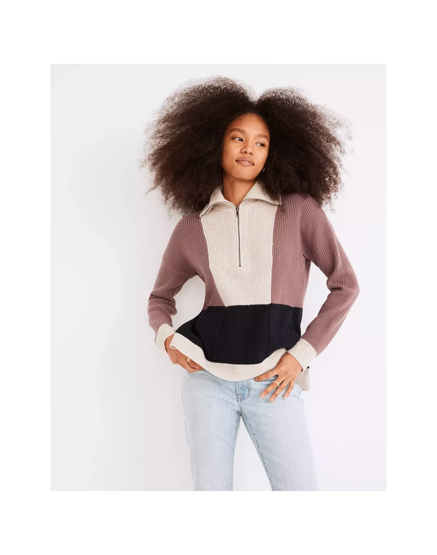 colorblock sweater madewell
