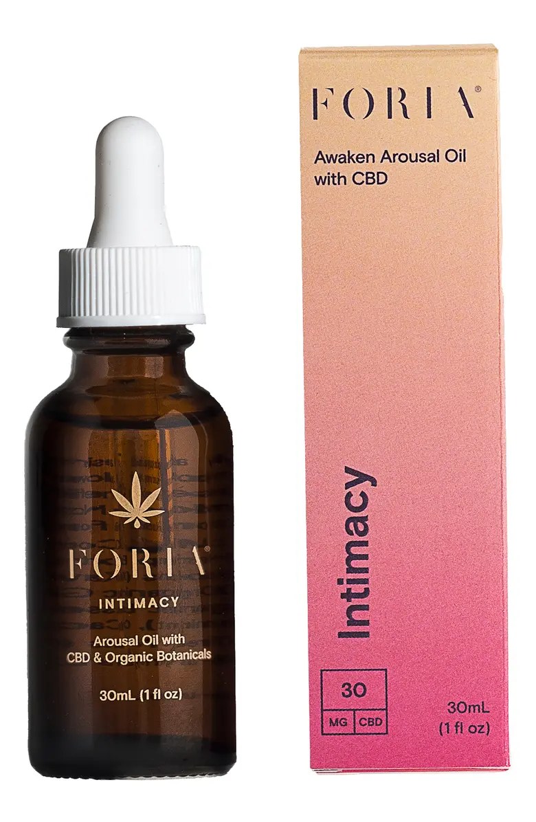 foria intimacy oil and box on a white background