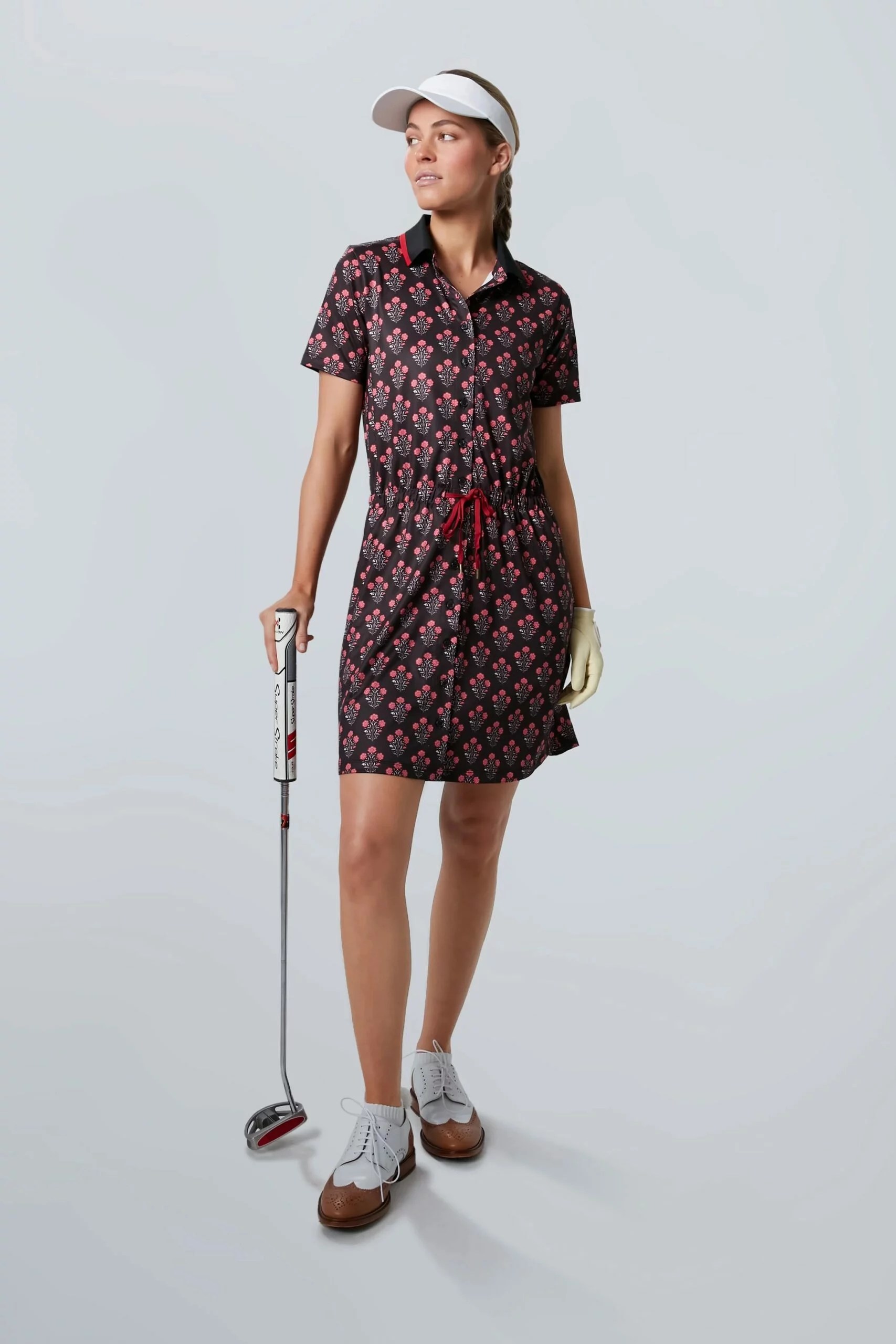 Tnuck Sport Black Dahlia Short Sleeve Polo Golf Dress