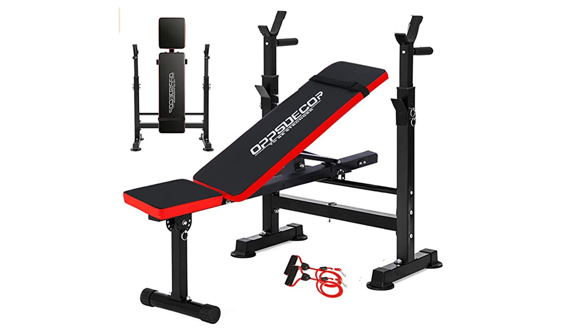 Black/Orange One Size V-Fit Unisexs STB09-2 Herculean Folding Weight Bench 