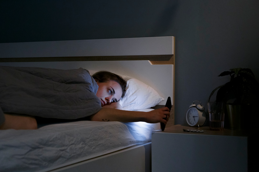woman dealing with insomnia and sleep anxiety