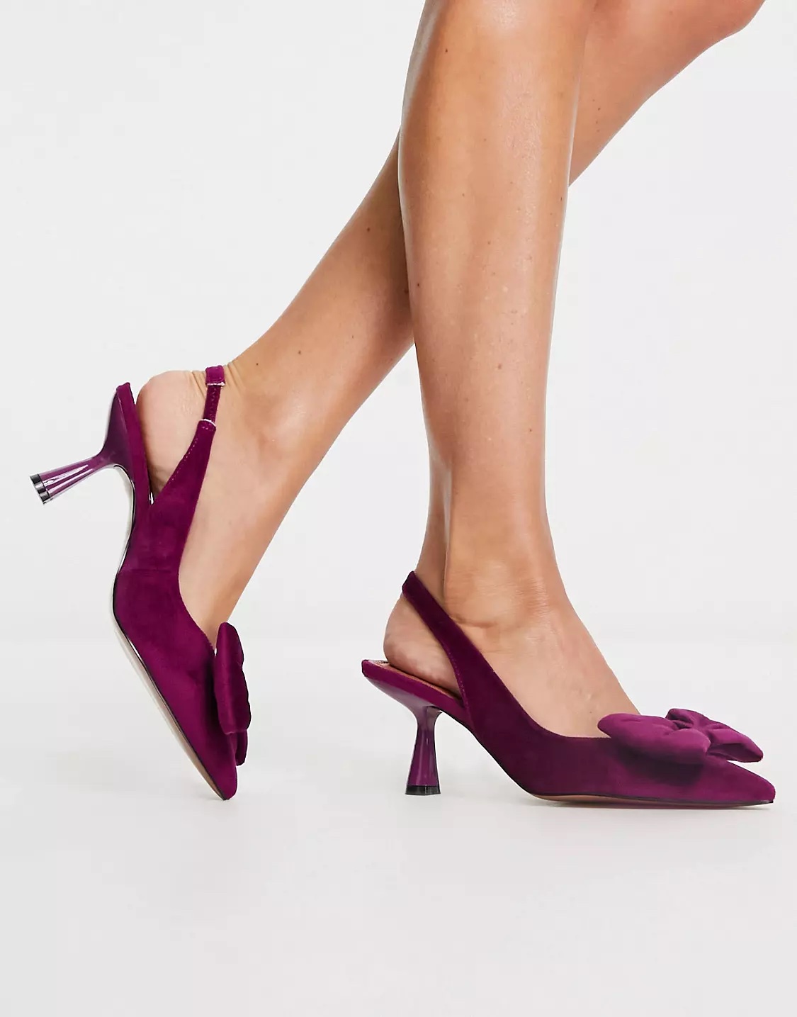ASOS Design Scarlett Bow Detail Mid Heel Shoes comfortable wedding shoes