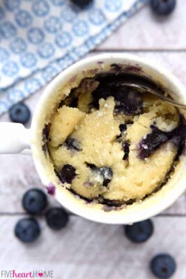 Blueberry Muffin Mug Cake Blueberry Muffin in a Mug Recipe by Five Heart Home 700pxAerial