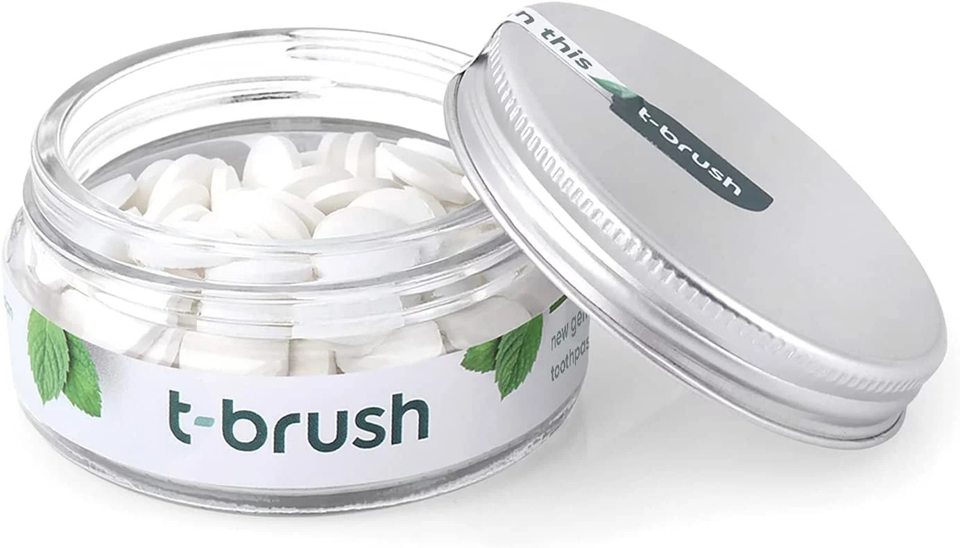 T brush natural toothpaste tablets