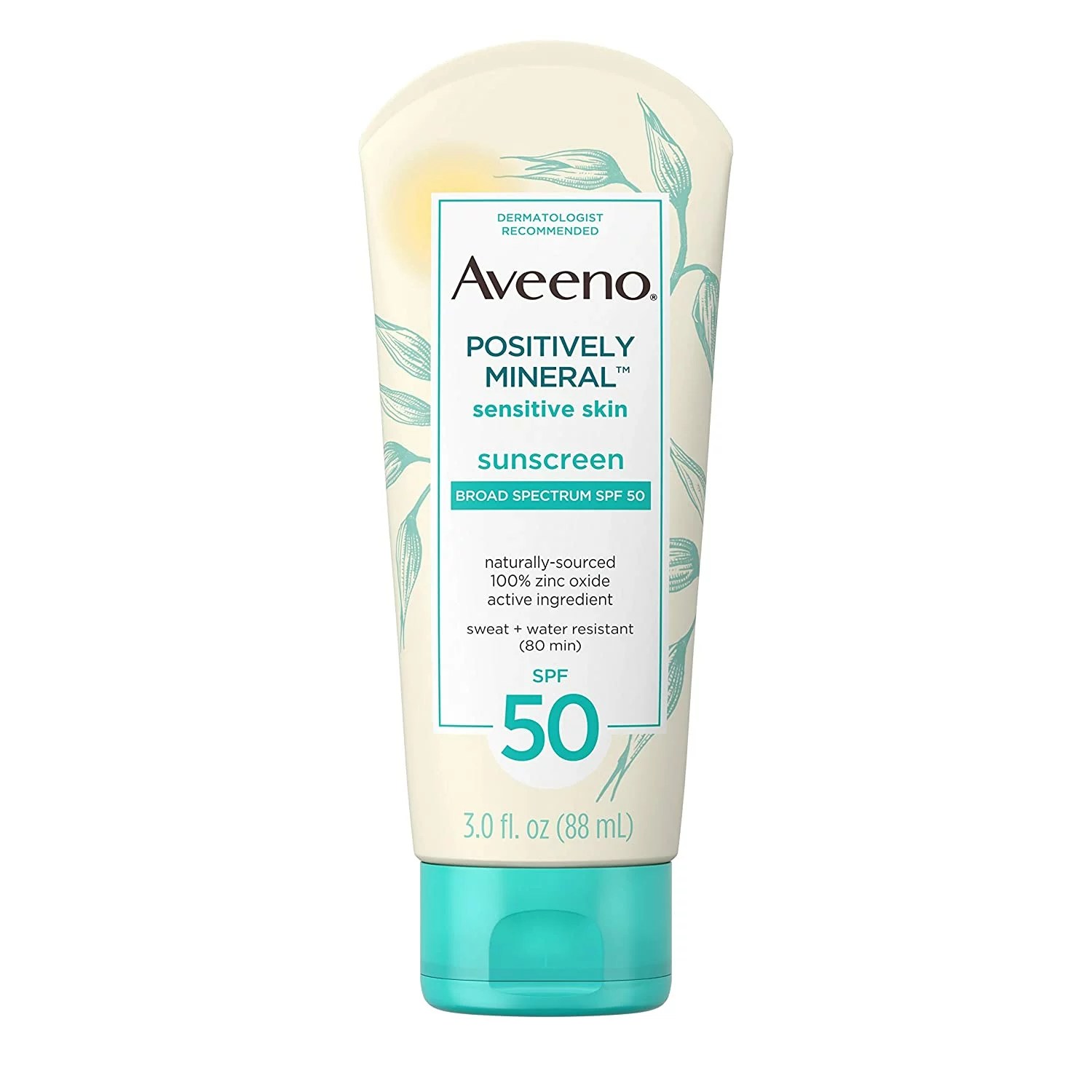Aveeno Positively Mineral Sensitive Skin Daily Sunscreen Lotion with SPF 50, best sunscreens for sensitive skin