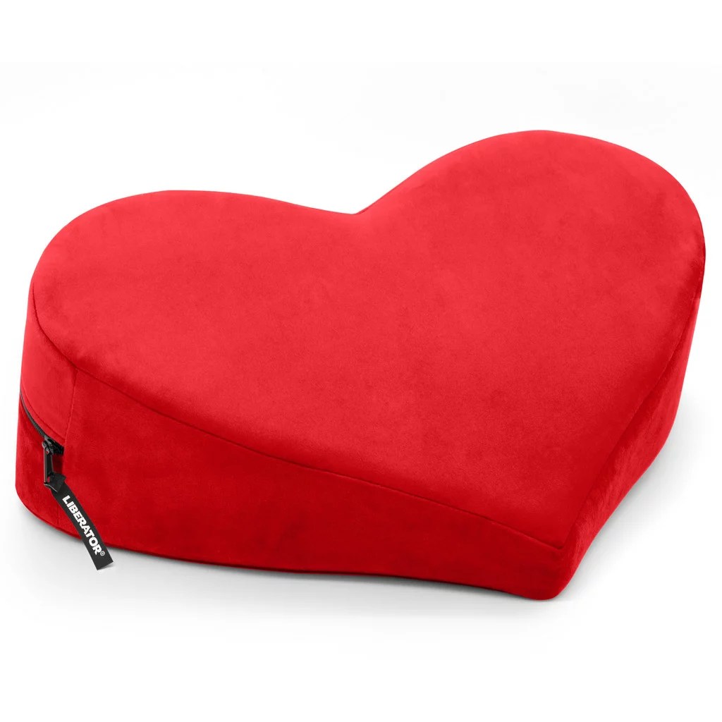heart sex pillow in red on a white background