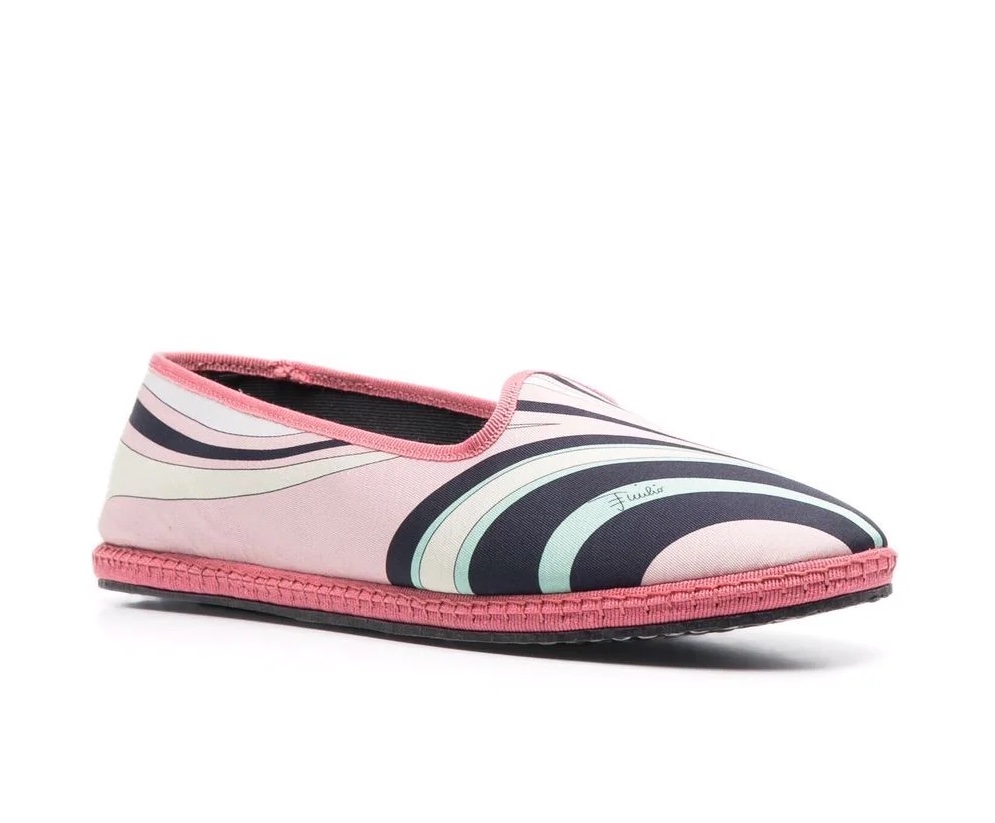 Emilio Pucci Onde-Print Flat Slippers, summer slippers