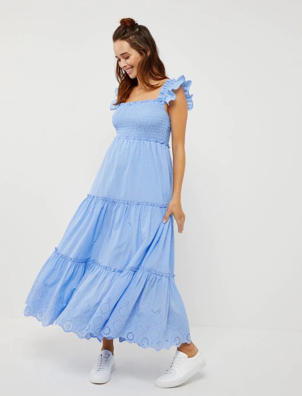 Pietro Brunelli Chloe Ruffle Sleeve Maternity Dress, best maternity photoshoot dresses