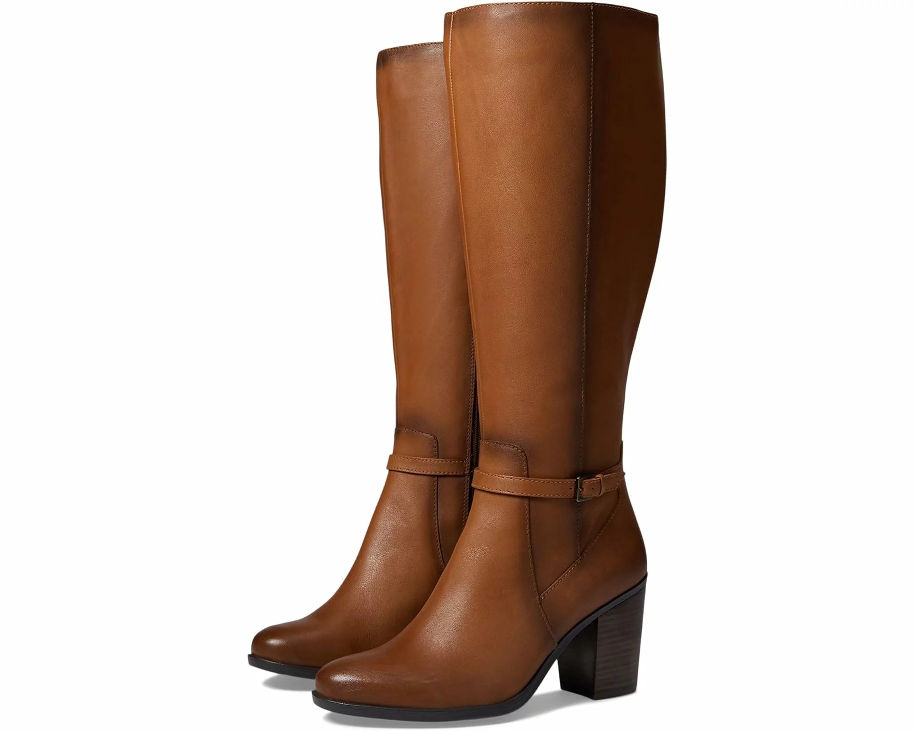 brown leather naturalizer kalina wide shaft boots for big calves