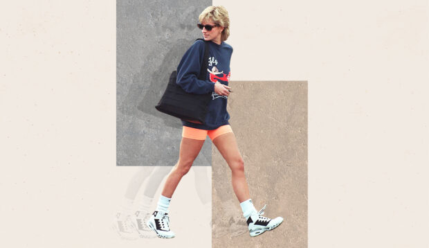 The Best Sneakers To Wear With Your Sweater and Bike Shorts Combo—Because It's 'Princess Diana...