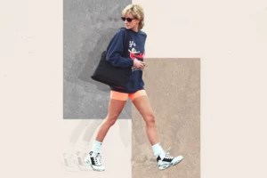 The Best Sneakers To Wear With Your Sweater and Bike Shorts Combo—Because It's 'Princess Diana Uniform' Season