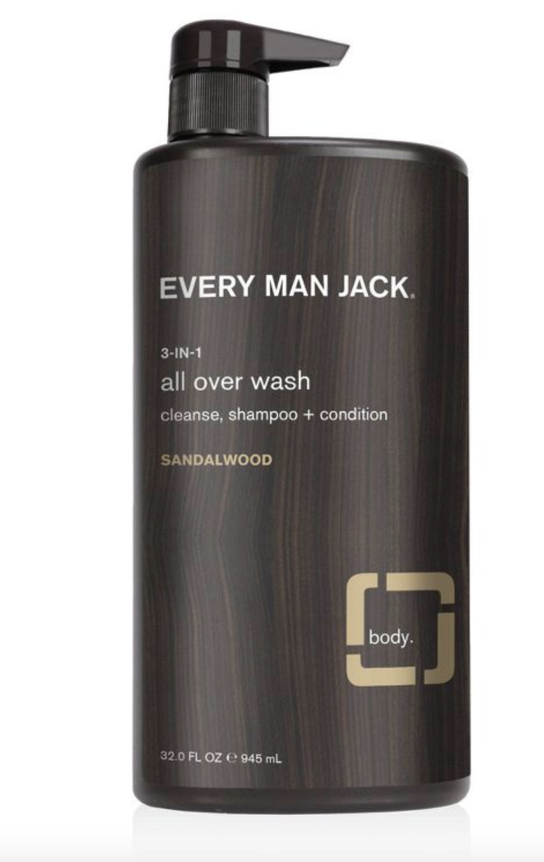 Every Man Jack Men's Hydrating Sandalwood 3-in-1 All Over Wash
