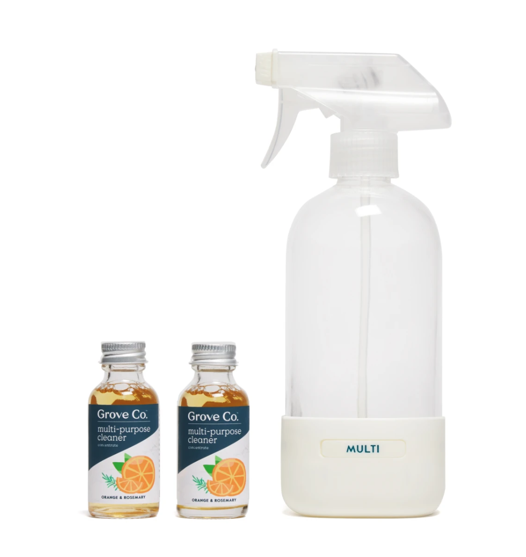 Grove Co. Multi-Purpose Cleaner Concentrate + Reusable Cleaning Glass Spray Bottle