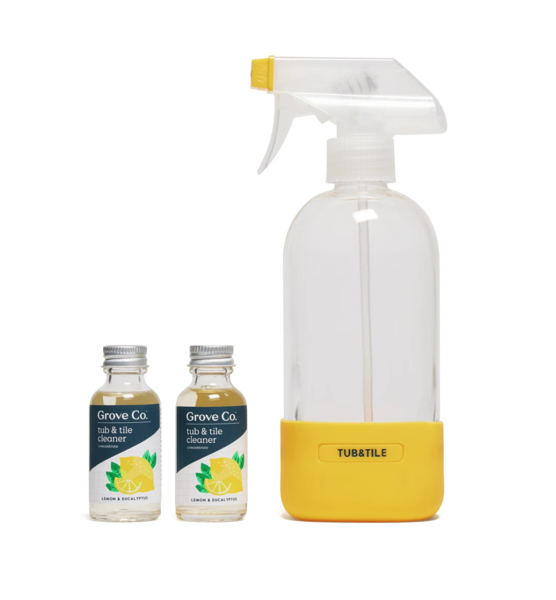 Grove Co. Tub & Tile Cleaner Concentrate + Reusable Cleaning Glass Spray Bottle