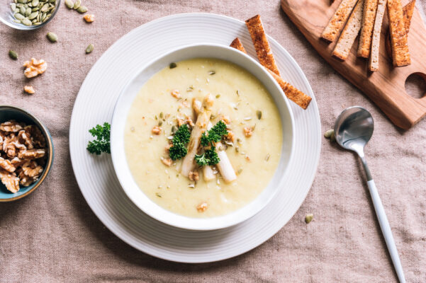 This Velvety White Asparagus Soup Is the Perfect-for-Spring Dish Loaded With Longevity Benefits