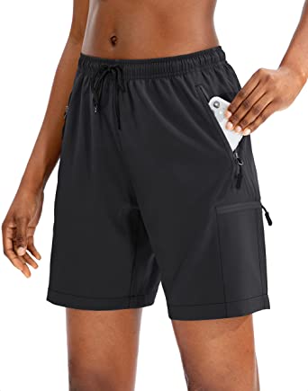 Lianshp Womens Shorts for Summer Quick Dry Hiking Fishing Running Athletic Sports Lightweight Shorts with Zipper Pockets 
