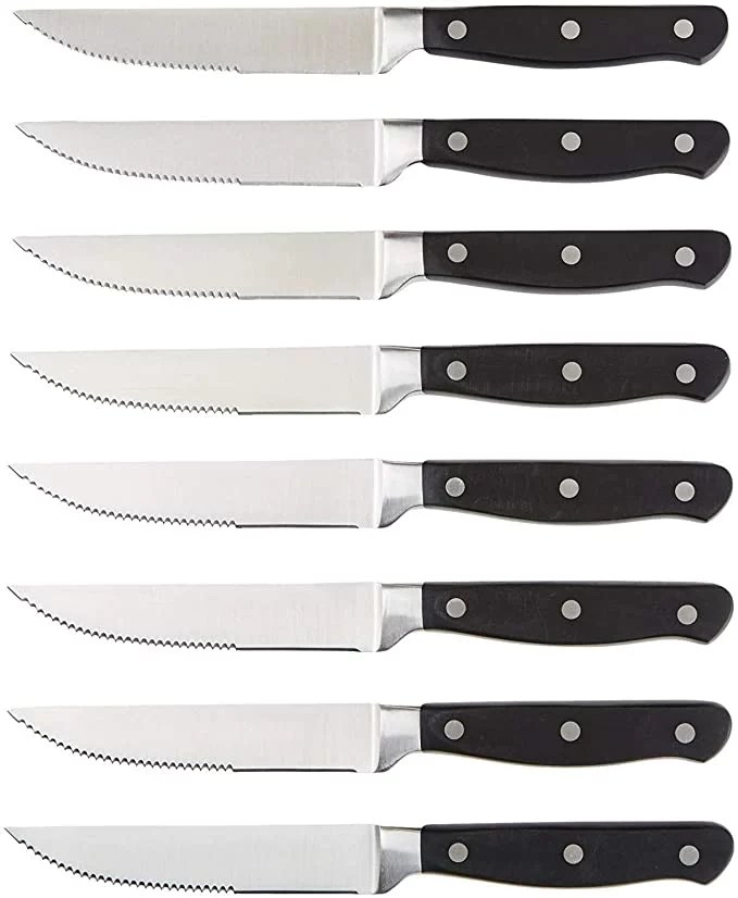 amazon basics kitchen steak knife, best steak knives set